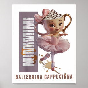 Poster Ballerina Cappucccino Italiano Brainrot Memor G