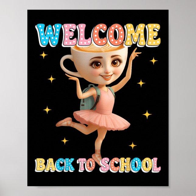 Poster Ballerina Cappuccina Italian Brainrot Welcome Back (Frente)