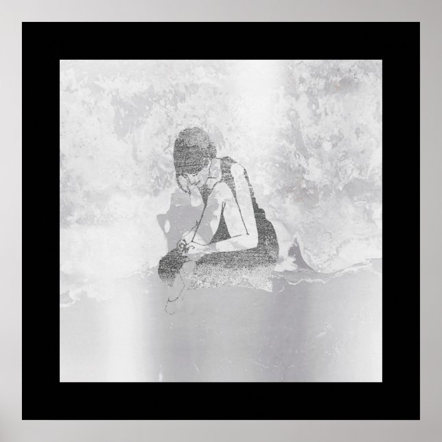 Pôster Ballerina Corpo Cinza de Prata Cimento (Frente)