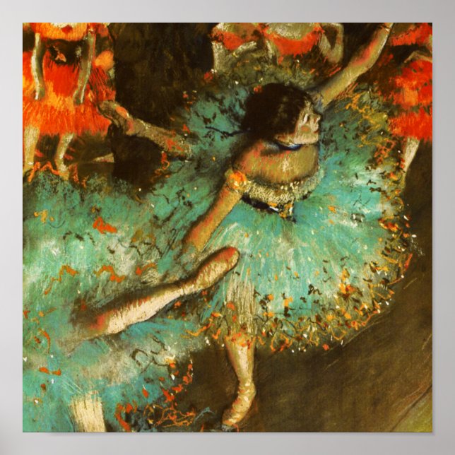 Pôster Ballerina Dance Green Dancer Edger Degas Painting (Frente)