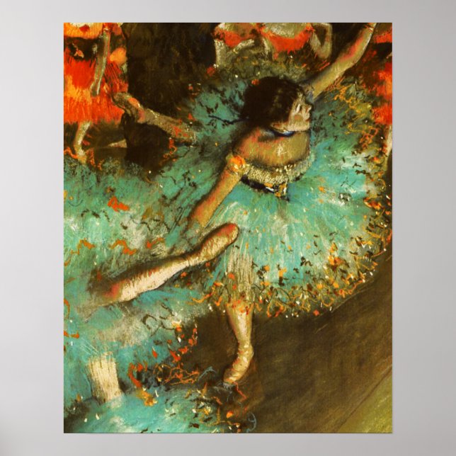 Pôster Ballerina Dance Green Dancer Edger Degas Painting (Frente)