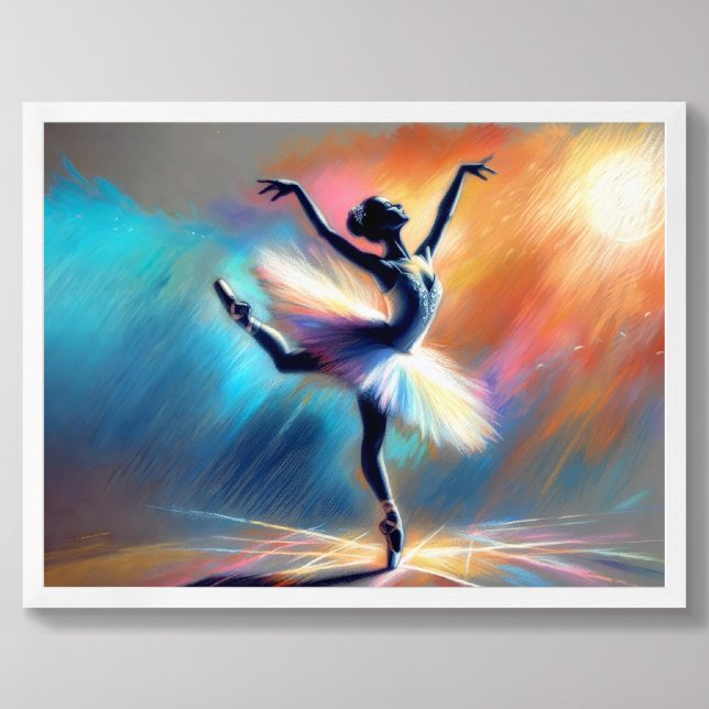 Poster Ballerina Dancer Pastel Desenhando Colorido (Criador carregado)