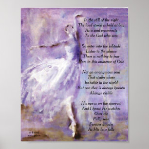 Poster Ballerina em roxo com poesia