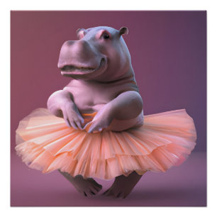 Pôster Ballerina Hippo