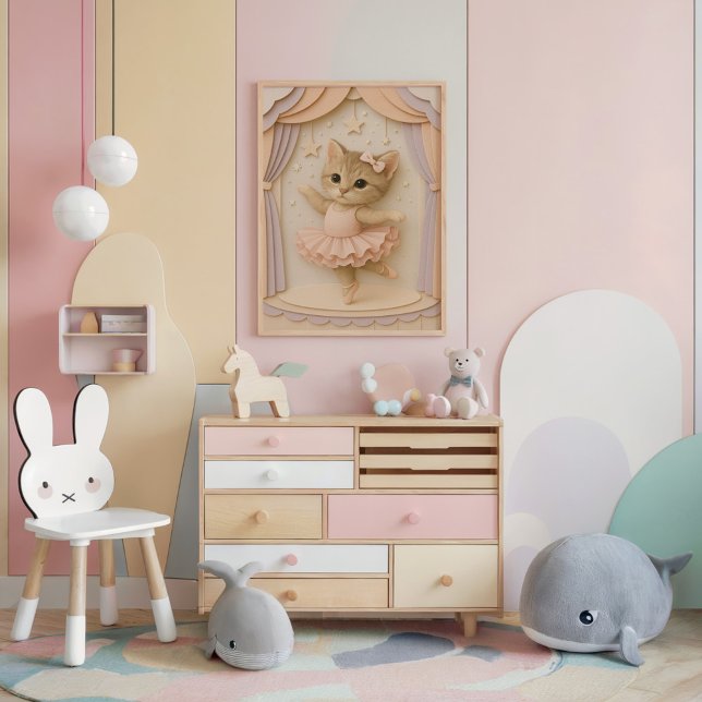 Poster Ballerina Kitten Wall Art Adorável (Criador carregado)
