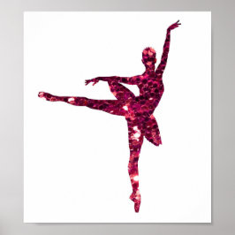 Poster Ballerina Rosa Sparkly