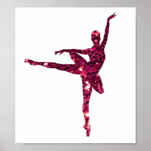 Poster Ballerina Rosa Sparkly