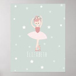 Poster Ballerina Stars Baby Girl Nursery