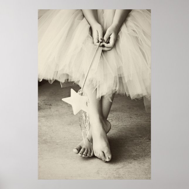 Poster Ballerina Toes (preto e branco) (Frente)