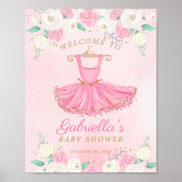 Poster Ballerina Tutu Baby Shower Welcome Sign