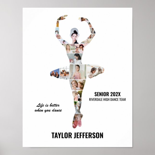 Poster Ballet Dance Photo Collage Custom Ballerina (Frente)