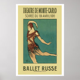 Poster Ballet Russo de Monte Carlo 1911 Paris França
