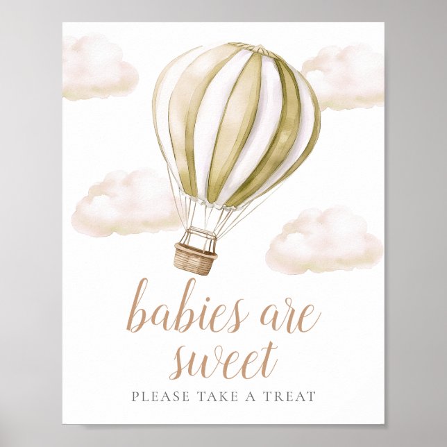 Poster Balloon Baby Shower Sweet Favors Sign (Frente)