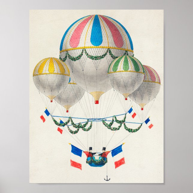 Poster Balloons and French flag (Frente)