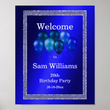 Balões Azuis e de Aniversário