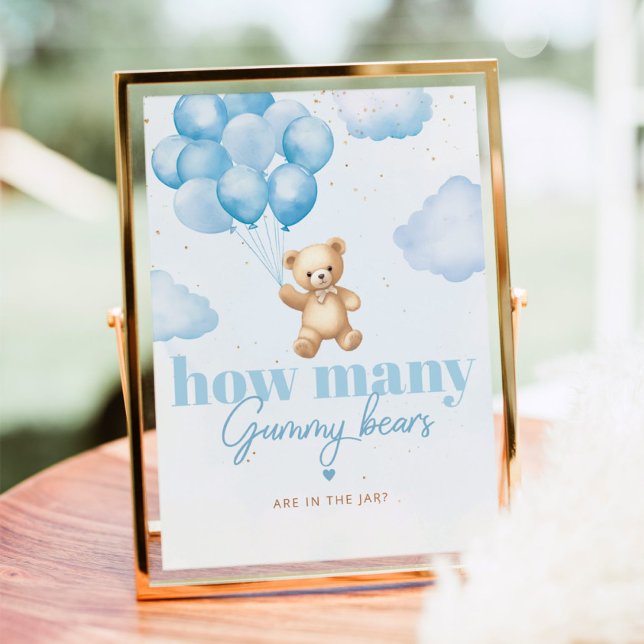 Poster Balões azuis Quantos ursinhos de borracha na jarra (Criador carregado)