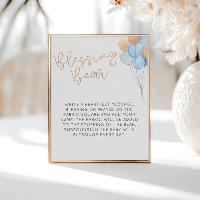 Poster Balões Azuis - Urso de Bênção (Criador carregado)