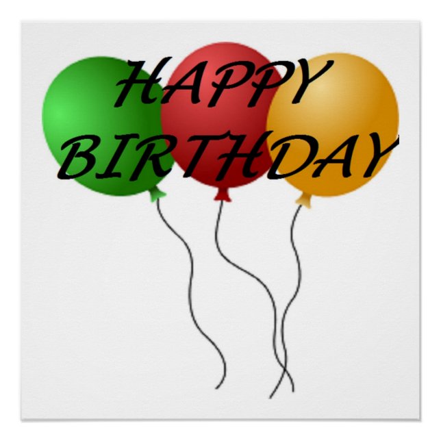 PÔSTER BALÕES DE ANIVERSÁRIO FELIZ (Frente)