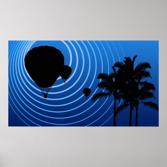 Pôster balões de ar quente de lua (Frente)