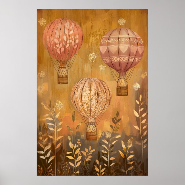 Poster Balões de ar quente flutuantes de 1794 (Frente)