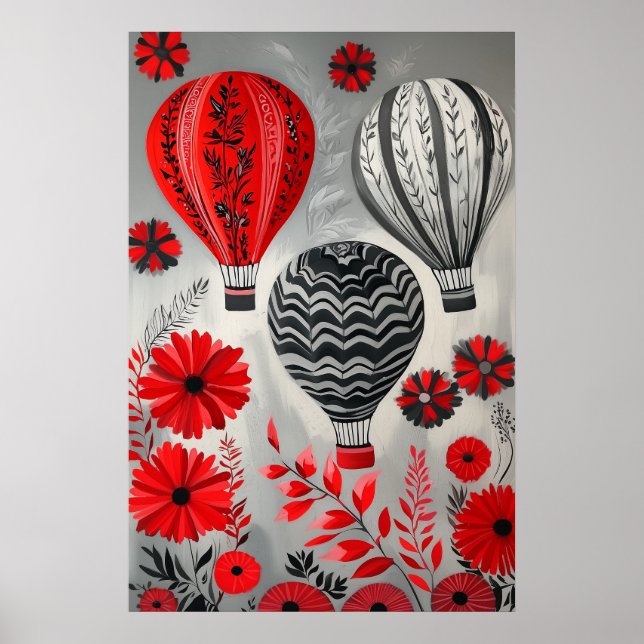 Poster Balões de ar quente flutuantes de 1796 (Frente)