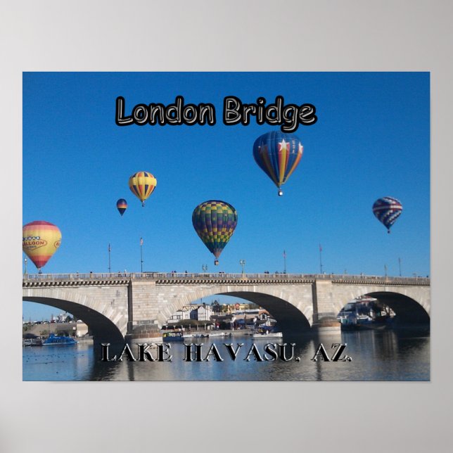 Poster Balões de ar quente sobre a Ponte de Londres (Frente)