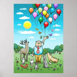 Poster Balões e aniversários, o par perfeito! Cartaz