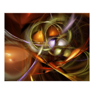 Pôster Balões e Fitas Abstrato