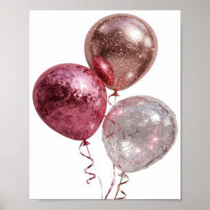 Poster BALÕES PRATEADOS GLITTERY Artísticos v2