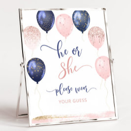 Poster Balões que ele ou ela, por favor, vista o seu palp