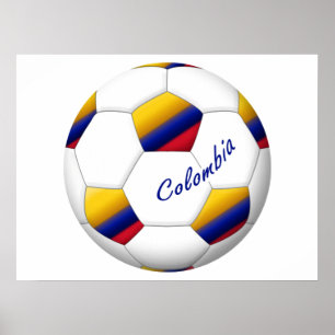 Pôster Balón de FÚTBOL COLOMBIA Bandera nacional