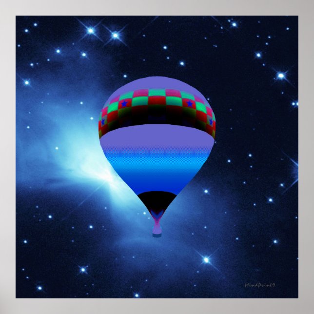 Poster Balonando com Estrelas (Frente)