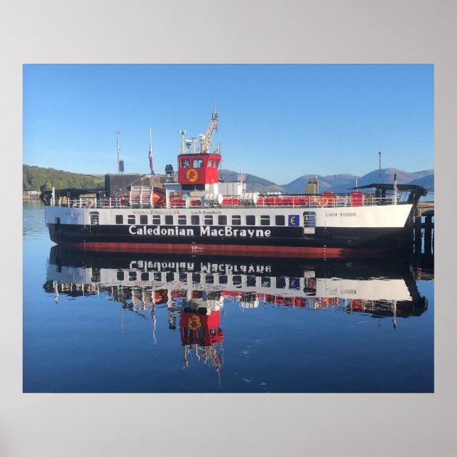 Poster Balsa Loch Riddon, atracado em Rothesay, Escócia (Frente)