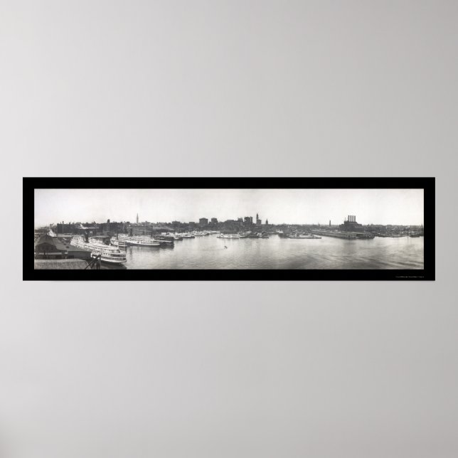 Pôster Baltimore Harbor, MD Photo 1912 (Frente)