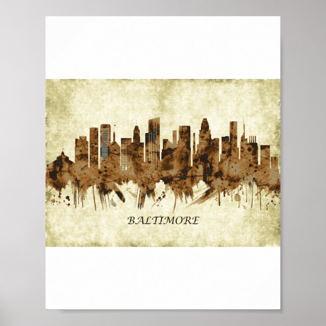 Poster Baltimore Maryland Cityscape (Frente)