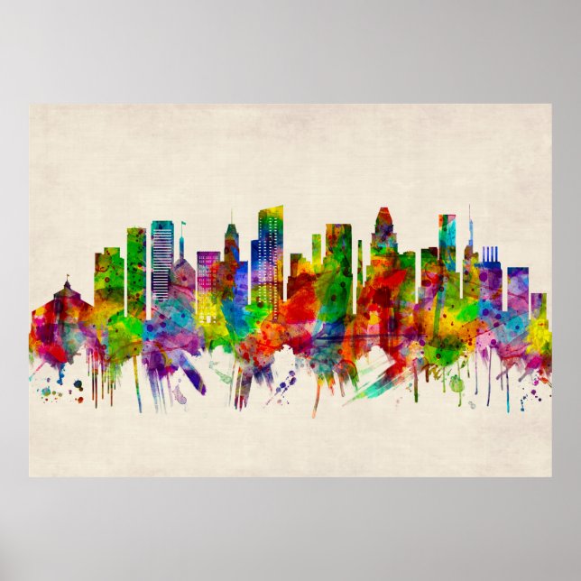 Poster Baltimore Maryland Skyline (Frente)