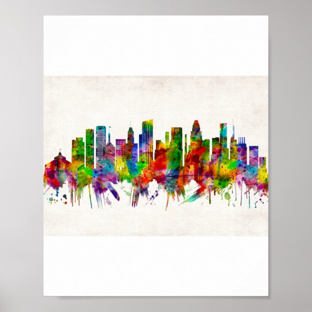 Poster Baltimore Maryland Skyline (Frente)