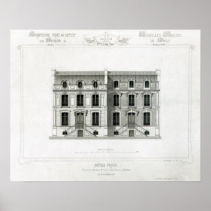 Pôster Balzac das ruas dos hotéis Prives, 10 & 12, Paris