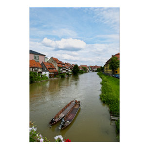 Pôster Bamberg Baviera Rio Regnitz Efeito de Pintura Arte