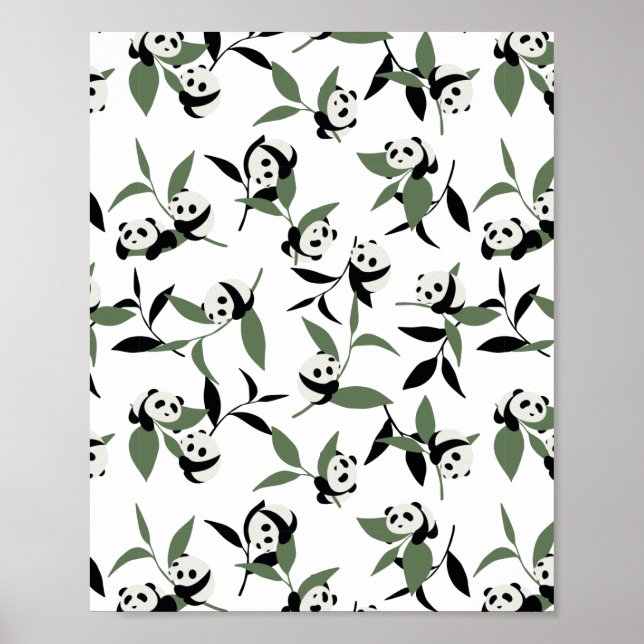 Poster Bamboo Garden White Ver: Panda Bonita Jogando Bamb (Frente)
