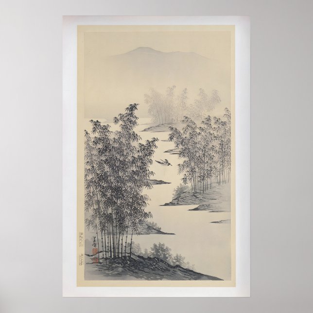 Poster Bamboo Grove by Nishizawa Tekiho  Vintage Japanese (Frente)