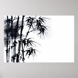 Poster Bamboo Japanese minimal plant.