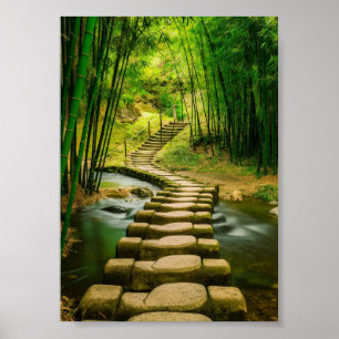 Poster bambu floresta digital download art