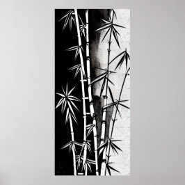 Poster Bambu moderno branco e preto