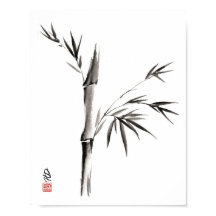 Bambu na Arte com Pincel Chinês em Silêncio