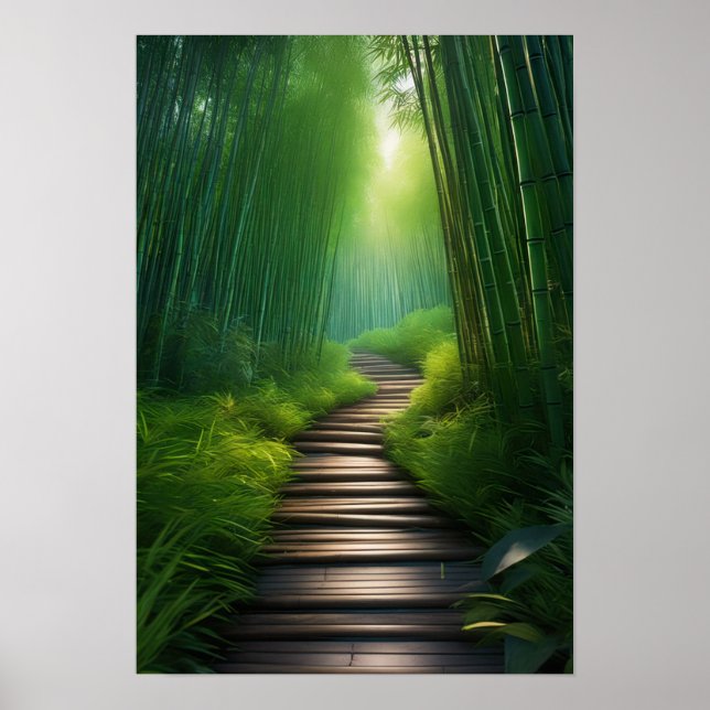 Poster Bambu Odyssey, Uma Floresta Verde Incrível (Frente)