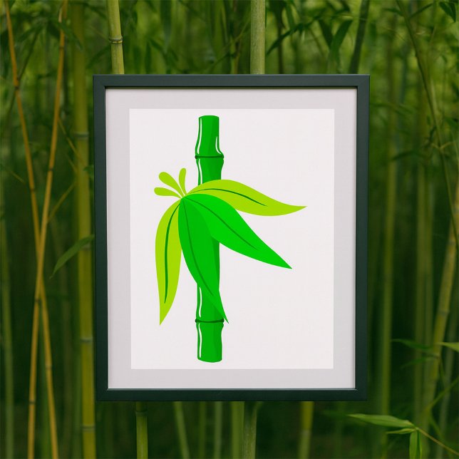 Poster Bambu Verde com Folhas Tropicais (Criador carregado)