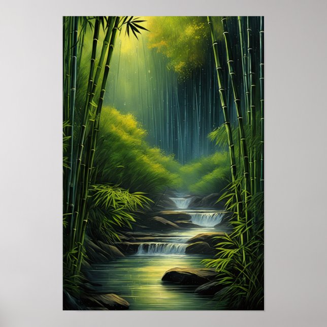 Poster Bambu Whispers, serenata de cascata pequena (Frente)