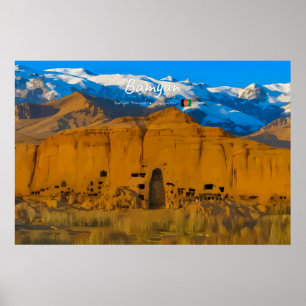 Poster Bamyan, Afeganistão - Vale do Penhasco de Buda