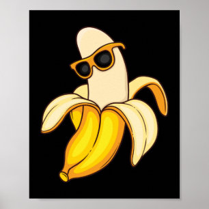 Poster Banana amarela gigante Vestindo óculos de sol de v